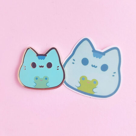 Kitty Bean & Frob Pin & Sticker