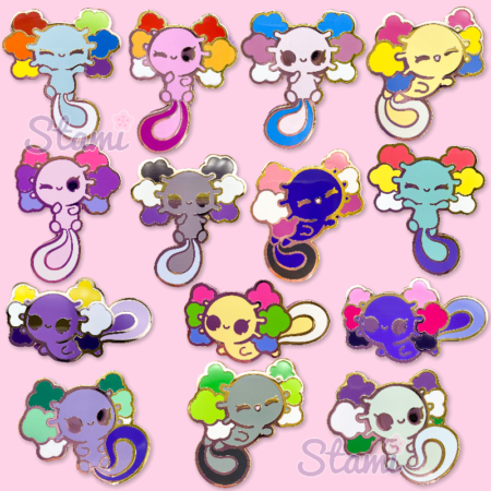 LGBTQ+ Axolotl Pin Collection