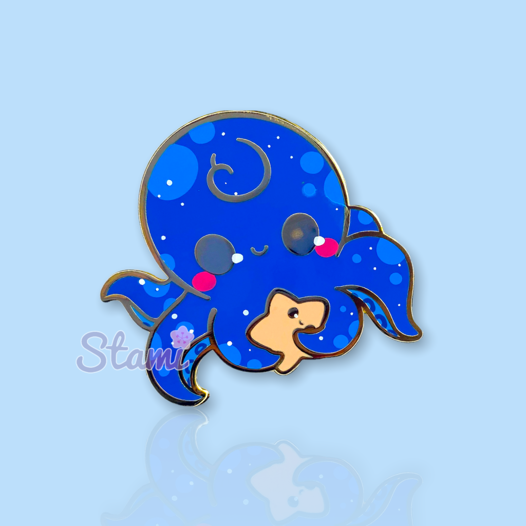 Blue Octo Pin - Stami Studios