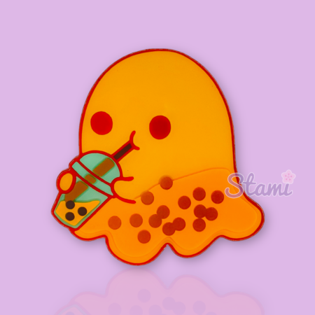 Bubble Tea Greedy Ghost Pin