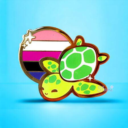 Genderfluid Turtle Pin