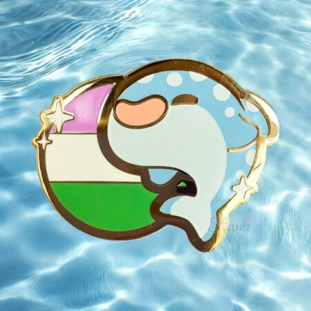 Genderqueer Whale Pin