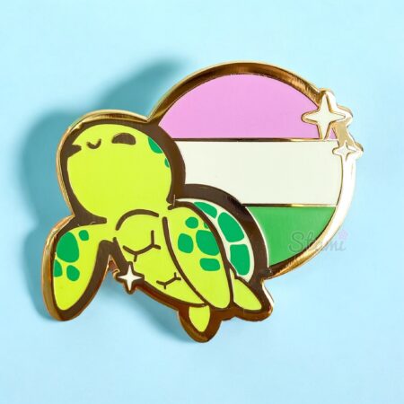 Genderqueer Turtle Pin