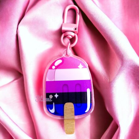 Genderfluid Popsicle Keychain