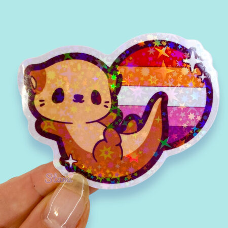Lesbian Otter Holo Sticker