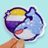 Non Binary Whale Holo Sticker