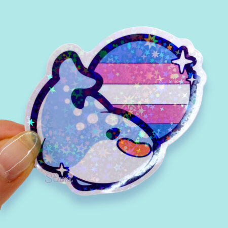 Trans Whale Holo Sticker