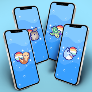 Sapphic Sea Friends Wallpaper Set