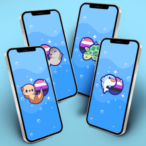 Genderfluid Sea Friends Wallpaper Set Genderfluid Sea Friends Wallpaper Set