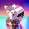 Genderfluid Deer Pin
