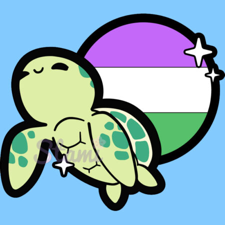Genderqueer Turtle Pin