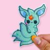 Green Fox Holographic Sticker
