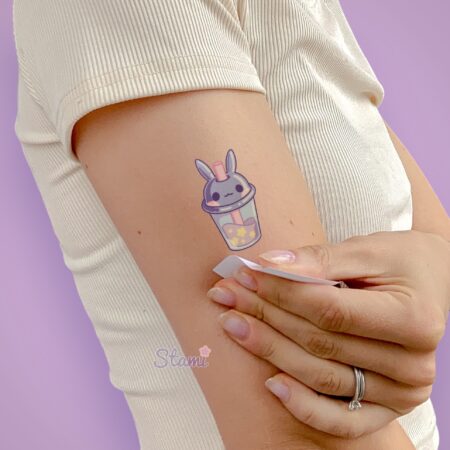 Boba Bunny Galaxy Temporary Tattoo