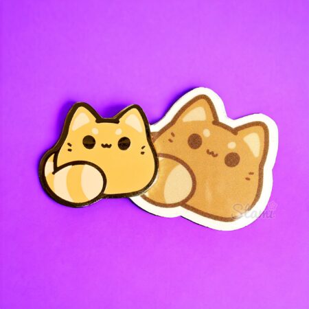 Ginger Kitty Bean Pin & Sticker
