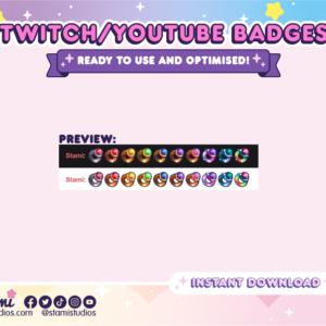 Rainbow Rings Twitch/Youtube Badge Pack