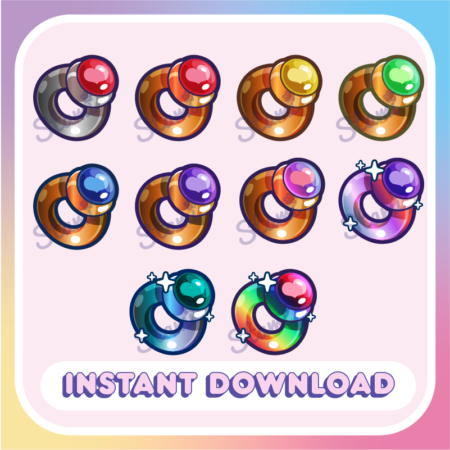Rainbow Rings Twitch/Youtube Badge Pack