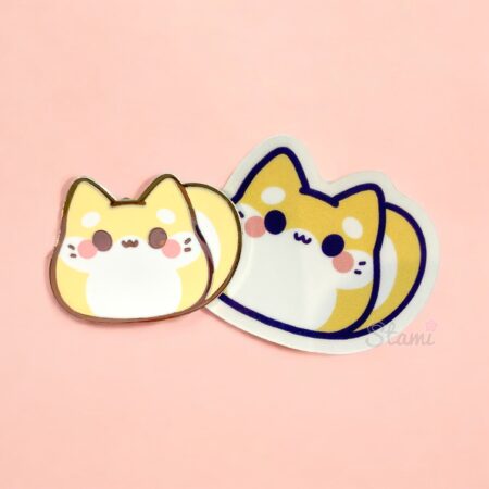 Chabisu Kitty Bean Pin & Sticker