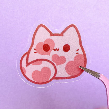 Heart Kitty Bean Sticker