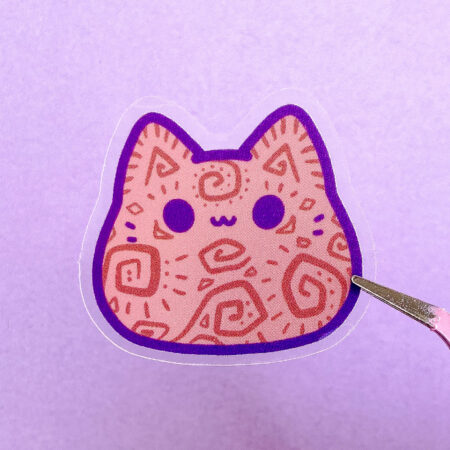 Tribal Kitty Bean Sticker