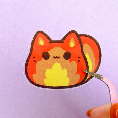 Flame Kitty Bean Sticker