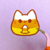 Candy Corn Kitty Bean Sticker