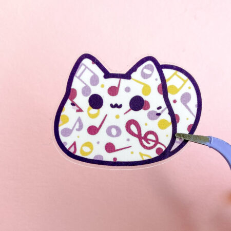 Musical Kitty Bean Sticker