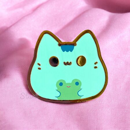 Kitty Bean & Frog Pin