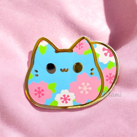 Spring Sakura Kitty Bean Pin