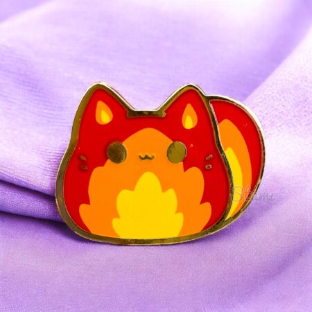 Flame Kitty Bean Pin