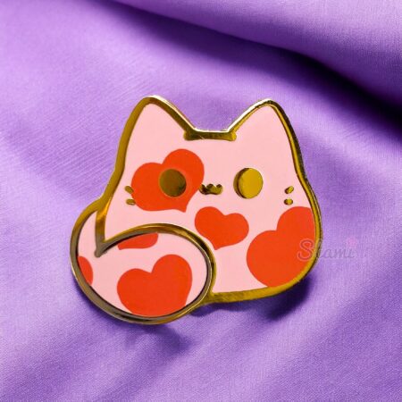 Heart Kitty Bean Pin