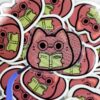 Always Reading Kitty Bean Sticker