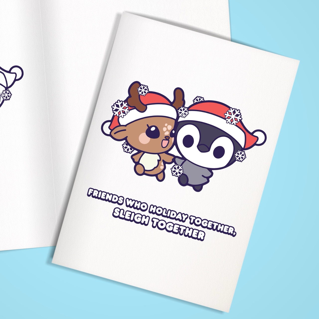 Friends Sleigh Together Christmas Card Friends Sleigh Together Christmas Card