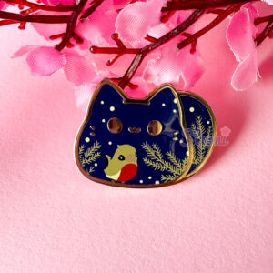 Friendly Robin Kitty Bean Pin
